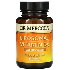 Dr. Mercola 리포솜 비타민D3 1 000IU 캡슐 30정, 1000 IU, 90 개