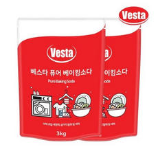 100 천연 베이킹소다 3Kg 대용량 과일 야채 주방 욕실 탈취 세척 표백 냉장고 청소 세탁.. 베스타, 단일옵션, 2개