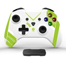 Xbox one 무선 컨트롤러 게임 패드 pc 호환 조이스틱에 적합, 흰색 녹색, 1개