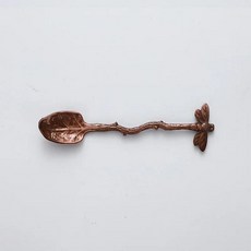 잠자리 디자인 커피 스푼 금속 티 교반혼합휘젓기 도구 주방 디저트 스쿠프 테이블웨어, 1개, 11. Copper-Curved handle