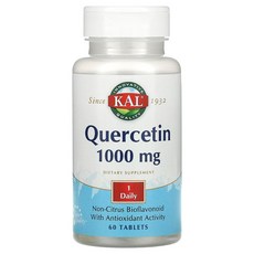 KAL 퀘르세틴 1000mg 60타블렛 케르세틴 바이오플라보노이드, 1개, 60정