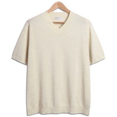 남자브이넥반팔니트