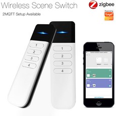 tuya zigbee 무선 휴대용 원격 제어 미니 핸드 헬드 4 gang 12 장면 자동화 스위치 스마트 라이프 앱 어시스턴트 2mqtt, 무선 리모콘, 03 Wireless Remote