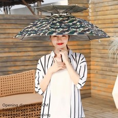특대형우산 가벼운장우산 투명비닐우산 암막양산 튼튼한장우산 골프우산 3단자동우산 장우산 양산 우산 낚시 모자 더블 레이어 헤드 마운트 방풍 및 방수 오버 헤드 야외 접는 모자