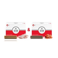 견사돌 강아지 덴탈껌 치석제거 입냄새제거 완화 간식 2개, 중대형견용