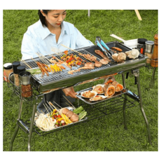 대형바베큐그릴 휴대용 이동식 숯불화로 훈제 훈연기, 73형 + 5종세트 (기본형), 1개