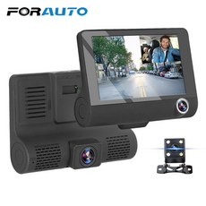 LEEPEE 자동차 DVR 자동 등록자 DVR 3 카메라 렌즈 4.0 인치 대시 카메라 듀얼 렌즈 지원 Rearview 카메라 비디오 레코더|DVR/Dash 카메라|, 1개, Black, 16G