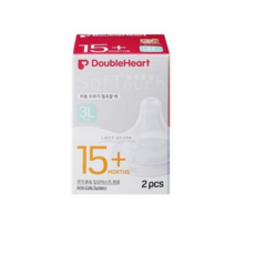 더블하트 소프트터치 모유실감 젖꼭지, 1세트, 15개월 이상 (3L)