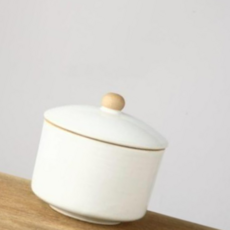 쌍문상회 이천도자기 담소 뚜껑 양념통 1호 11.5cm, 블랙