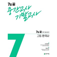 7일 끝 중간고사 기말고사 고등 한국사 (2023년), 천재교육, 역사영역