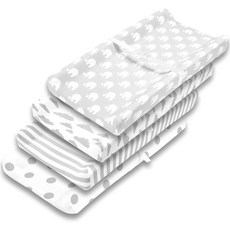 Changing Pad Cover – Premium Baby Changing Pad Cov 기저귀 교환 패드 커버 – 프리미엄 모두 기저귀 교환 패드 커버 4 팩 – 남아 또는 여, 1개, 16x32x5 Inch (Pack of 4)
