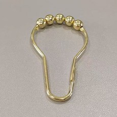 커튼액세서리 금속 샤워커튼 갈고리 다섯구슬 롤러볼 걸이고리 걸이식커튼 오픈고리 링 부속품, T02-(골드)롤러볼 금속 고리 트