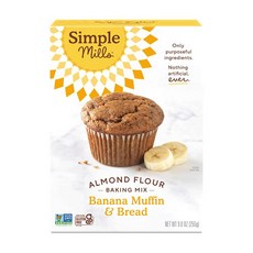 Simple Mills Almond Flour Baking Mix Banana Muffi Simple Mills 아몬드 가루 베이킹 믹스 바나나 머핀 & 빵 믹스 - 글루튼 프, 255g, 1개