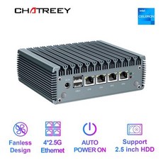 미니PC 방화벽 NAS PFSENSE Chatreey 25G 인텔 펜티엄 N4000 4 i225 닉스 소프트 라우터 DDR4 팬리스 미니 PC OPNsense VPN 서버