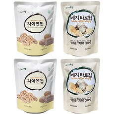 자이연팜 자이연칩 국산연근칩 2개 + 베지타로칩 국산 토란칩 2개, 25g