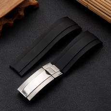 밴드시계줄 CARTY 실리콘 데리고 물 귀신 롤렉스다 블랙 20MM 고무밴드 손목시계 부품