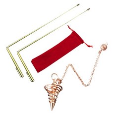 tool detect gold divining dowsing rod set measuring with pendulum pendant 개폐식 황동 드래곤 눈금자 l 모양 금속 탐지기, 갈색