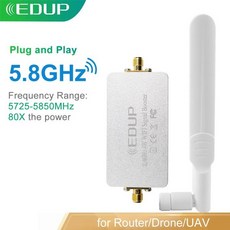 EDUP-와이파이 부스터 5.8GHz 4W 무선 신호 부스터 증폭기 플러그 앤 플레이 분리형 안테나 신호 범위 드론 라우터용 확장, 1)EPAB019W - 안테나분리형와이파이증폭기