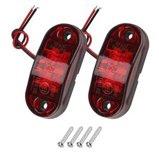 트레일러 트럭 카라반용 사이드 클리어런스 마커 램프 1쌍 경고등 12V-24V 빨간색 노란색 흰색 LED, 빨간
