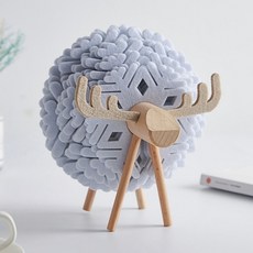 블루시즌 북유럽풍 펠트 눈꽃 컵 받침 티 코스터 인테리어 오브제 감성 카페 장식 소품 미니어처, 화이트 S, 1개