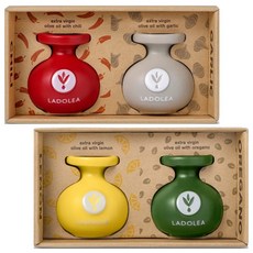 라돌레아 유기농 엑스트라 버진 올리브 오일 80ml 4병세트 칠리 갈릭 레몬 오레가노, 4개