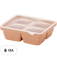 모윰 프리미엄 실리콘 이유식 큐브 4구, 테라코타, 1개, 360ml