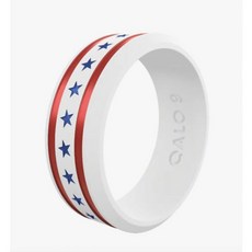 QALO 남녀 고무 실리콘 링 접이식 성조기 모던 웨딩 밴드 이 남녀공용 약혼 6mm 폭 1.85mm 두께 멀티 사이즈