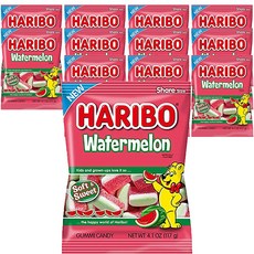 하리보 Haribo Gummi Candy Watermelon 4.1 Oz (Pack Of 12) 젤리 수박 구미 캔디 117g 12팩 1세트