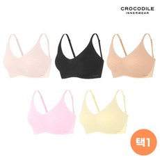 크로커다일 이너웨어 라이크라 슬림 V넥 스트랍 감탄브라 5종 택1
