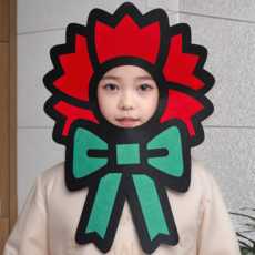 파티앤온 어버이날 스승의날 인간 카네이션 가면, 1개, 레드