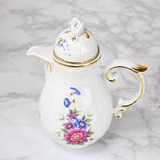 홀로하자 헝가리 왕실도자기 티팟400ml 핑크꽃, 단품