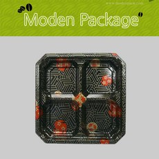 고급초밥용기(XYW-1006 4칸 블랙), 바디+뚜껑, 400개
