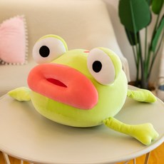 귀여운 개구리 인형 수면 침대 허그 쿠션, 초록색_45cm