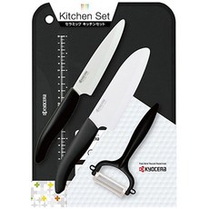 교세라 키친 세트 칼 11cm 14cm 필러 도마 블랙 GP-402WH, 블랙(B01C829FBW), 1개