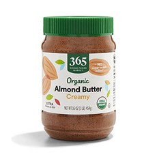 365 by Whole Foods Market 유기농 크리미 아몬드 버터 473.2ml(16온스), 1개, 454g