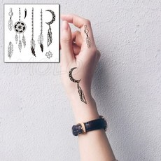 방수 문신 스티커 만다라 토템 꽃 검은 가짜 문신 손 손가락 물 전송 플래시 바디 작은 예술 임시 문신 임시 문신, 제비꽃