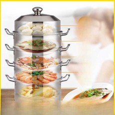 양은 찜기 찜솥 대게찜기 찐빵 킹크랩 야채찜 고구마, 두꺼운 모든 강철로 된 이중층 32cm, 1개
