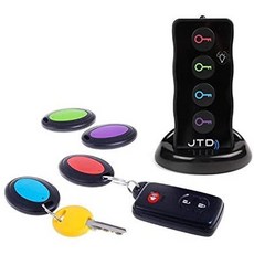 by JTD LED 손전등 및 기본 지원 기능이있는 무선 RF 항목 로케이터 키 파인더. 수신기 4 개 포함 파인더 로케이터 리모콘 애완 동물 셀 원격 항목 월렛 송수신기, 1개