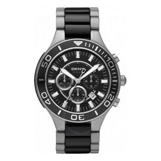 DKNY Chrongraph Stainless Steel and Ceramic 남자시계 NY1489