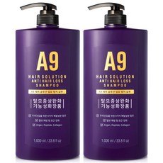 A9 탈모샴푸 식약처인증 탈모증상 기능성, 1L, 2개