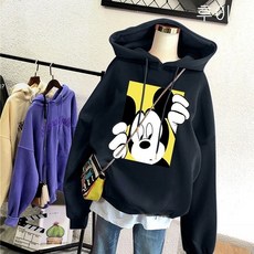 HY 여성 나연 미키 루즈핏 맨투맨 후드티 가을 겨을 봄