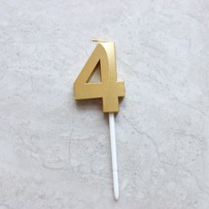 빅사이즈 생일초 케이크픽 특이한 메탈릭 골드 숫자초, 4, 1개, 15g 4, 1개