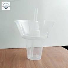팝콘 음료수 콜팝용기 컵 야구장 홀더 축구장 투명 10개세트, 700mlpp볼+360ml컵+빨대(트), 10개