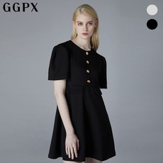 AK수원점GGPX 골드 버튼 퍼프 반팔 미니 원피스 GOHOPB20F