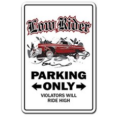 LOWRIDER Sign low rider rims car parking truck | I LOWRIDER 로그인 로우 라이더 림 주차 트럭 | 실내/실외 | 14인치 높이의 플라, 10" X 14" 플라스틱 사인