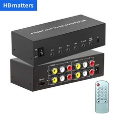 RCA to HDMI 1080P 컨버터 스위치 컴포지트 AV 스케일러 스위치 컨버터 리모컨 3 in out 4 1 out, 03 AU Power