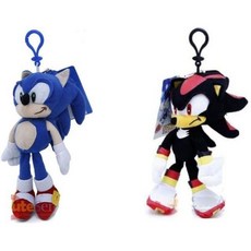 소닉 더 헤지혹 섀도우와 8인치 플러시 클립 작은 지퍼 파우치 포함 - 2개(각 1개) Sonic The Hedgehog, 소닉 더 헤지혹 섀도우와 8인치 플러시 클립, 작은 지