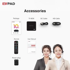 EVPAD 2023 한국 일본 10P 4 64GB 8k 스마트 TV 박스 돌비 wifi6 PK UBOX10, 9.Eu 플러그 10P 4G 64G