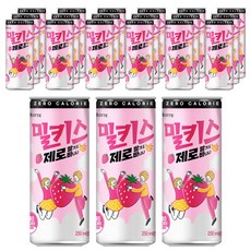 [제로탄산] 롯데칠성 밀키스 제로 딸기바나나 (250ml) 슬림캔, 250ml, 24개