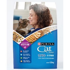  퓨리나 캣차우 컴플리트 전연령용 고양이 건식사료, 가금류 ( 닭 ) + 곡류, 1.5kg, 4개 